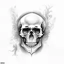 smoke and skull tattoo design idea