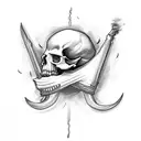 smoke and skull tattoo design idea
