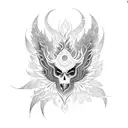 girly phoenix long tail tattoo design idea