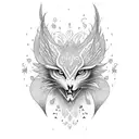 girly phoenix long tail tattoo design idea