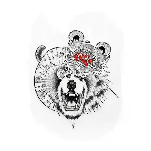 shikamaru and bear tattoo design idea