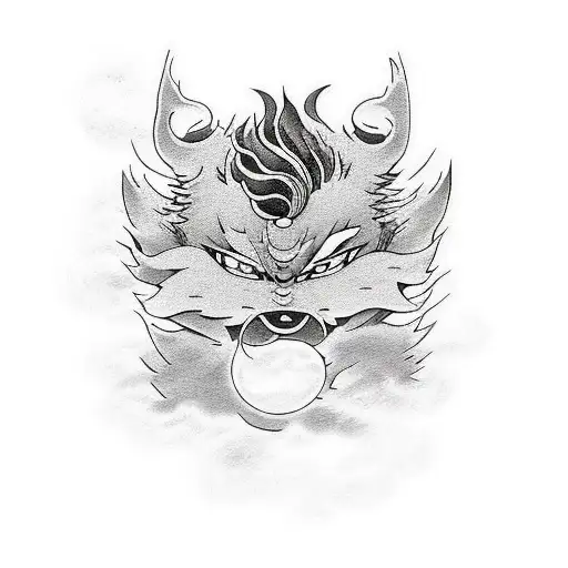 nuage akatsuki noir avec un petit soleil derrière  tattoo design idea