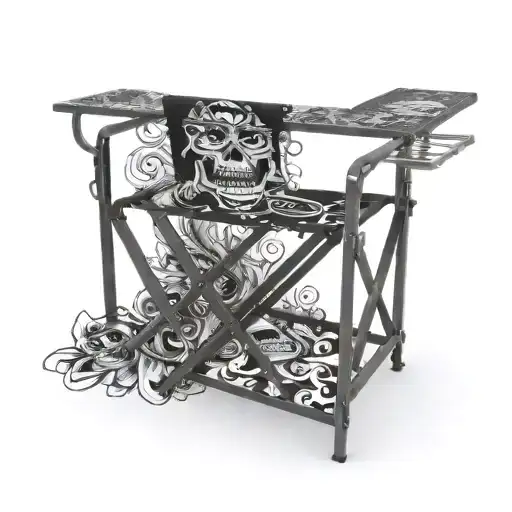 a metal bar foldable chair  tattoo design idea