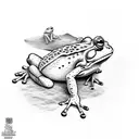 simple skating boarding frog  tattoo design idea