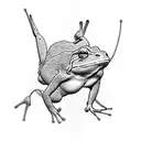 simple skating boarding frog  tattoo design idea