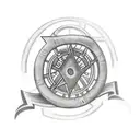 Symbol with ring of anglo-saxon runes around it tattoo design idea