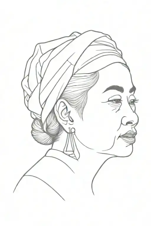 Indonesian grandmother portrait  tattoo design idea