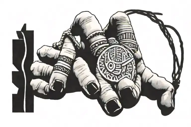 baby hand with string wrapped around finger   tattoo design idea