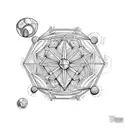 Cocaine molecule tattoo design idea