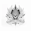 Pattern with spiked lines tattoo design idea