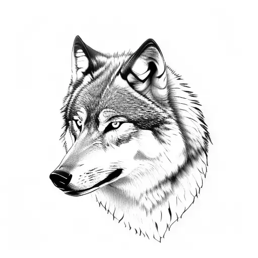 WOLF WITH VIKING tattoo design idea
