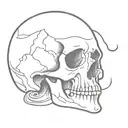 easy skull tattoo design idea