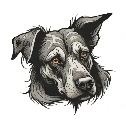 An undead dog tattoo design idea