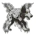 An undead dog tattoo design idea