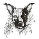 An undead dog tattoo design idea