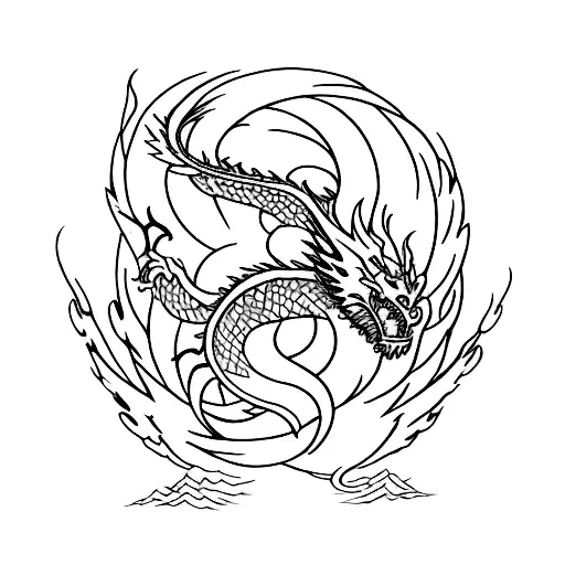 The quote 'Win or Learn' written in the shape of a dragon tattoo design idea