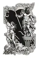 themis and zeus y poseidon tattoo design idea