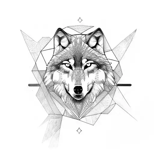 wolf topograph tattoo design idea