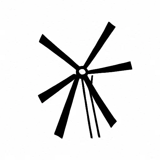 windmill minimalist no shading small tattoo design idea