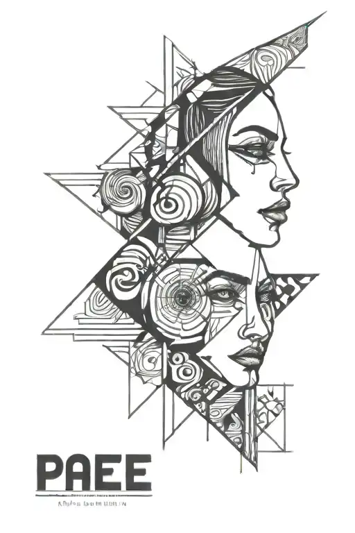 happy and sad face tattoo design idea