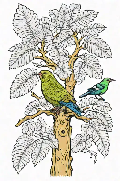 New Zealand, Kauri tree, silver fern, kiwi bird tattoo design idea