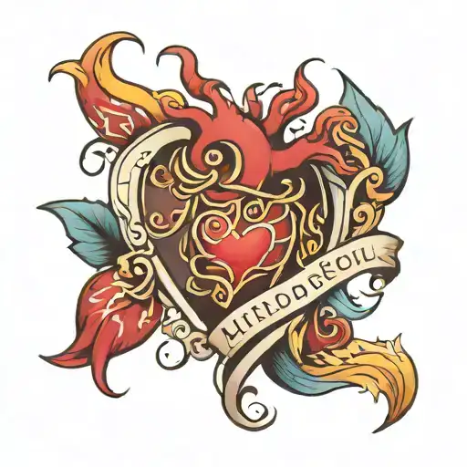 heart, mind, body and soul tattoo design idea