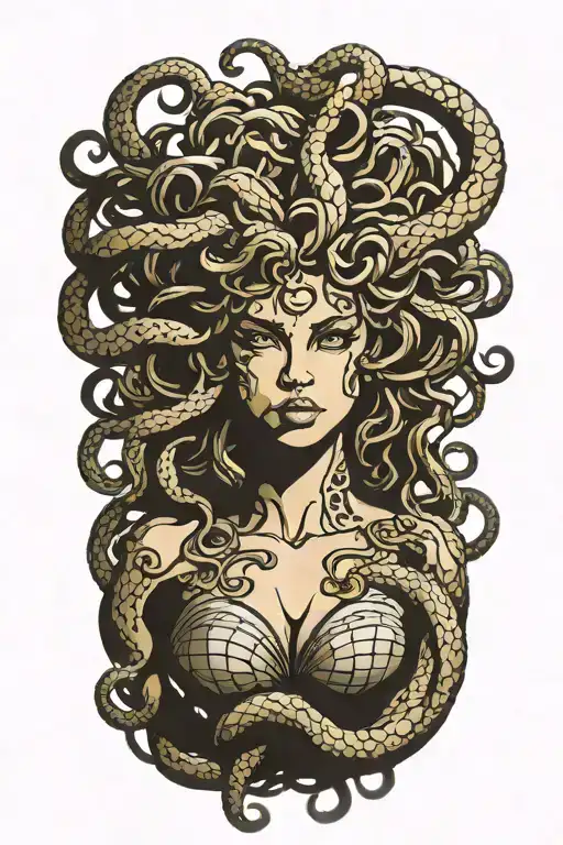 Medusa head tattoo design idea