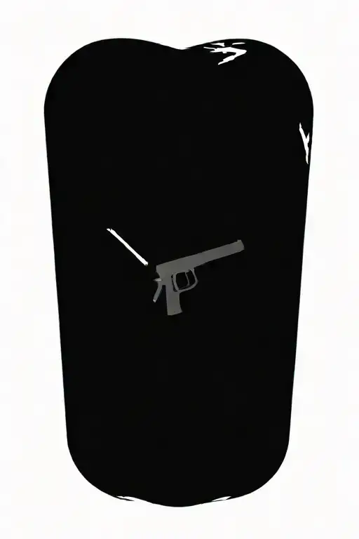 gun and roses  tattoo design idea