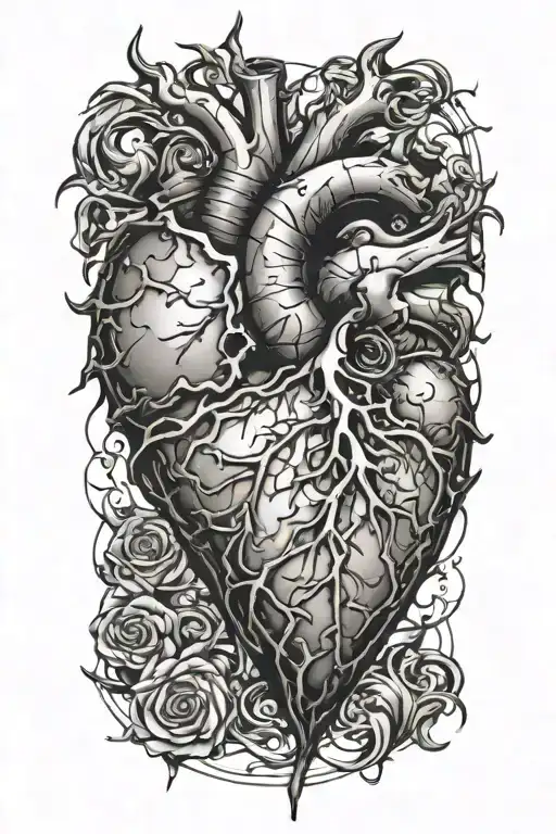 A shatter heart  tattoo design idea