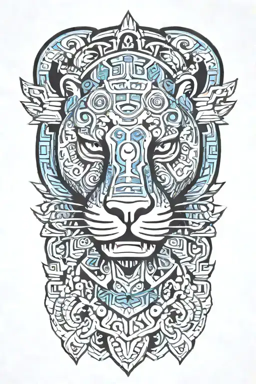 aztec jaguar tattoo design idea