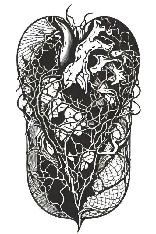 A shatter heart  tattoo design idea