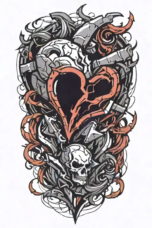 A shatter heart  tattoo design idea