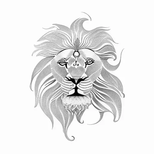 Sri Lanka county with Lion tattoo design idea