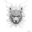 espelho oval com moldura em arabescos e conchas tattoo design idea