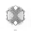espelho oval com moldura em arabescos e conchas tattoo design idea