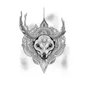espelho oval com moldura em arabescos e conchas tattoo design idea