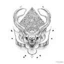 espelho oval com moldura em arabescos e conchas tattoo design idea