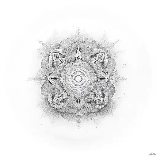 meditation centered equanimity tattoo design idea