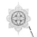 meditation centered equanimity tattoo design idea