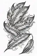 feathers falling tattoo design idea