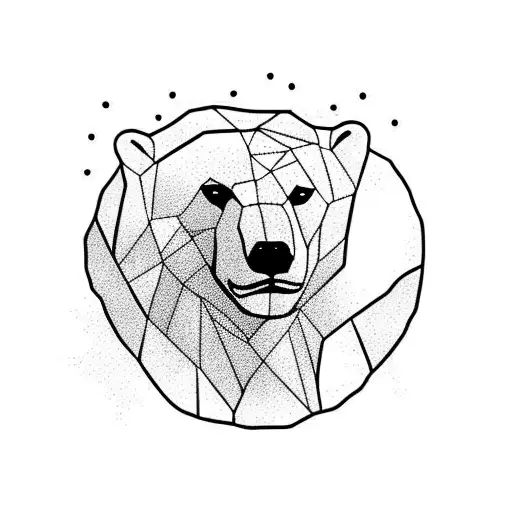 polar bear and trees tattoo design idea