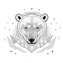 polar bear and trees tattoo design idea