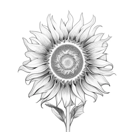 Sunflower tattoo design idea