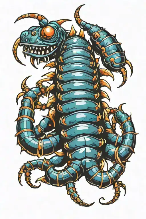Scolopendra with many eyes tattoo design idea