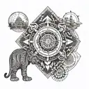 compass tiger top right volcano right sampan bottom right elephant south lotus bottom left angkor left 2024 north tattoo design idea