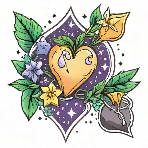 salt lavender rosemary heart sparkles stars tattoo design idea