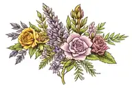 practical magic, lavender flower, rosemary, salt, love tattoo design idea