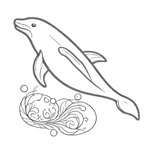 beluga whale in the shape of koi fish tattoo design idea