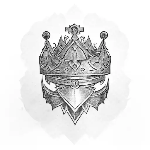 dwarven crown tattoo design idea