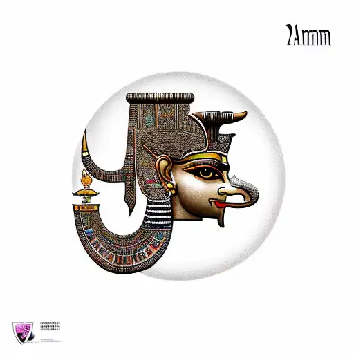 Elegant, timeless Amun-Ra portrait that displays strength tattoo design idea
